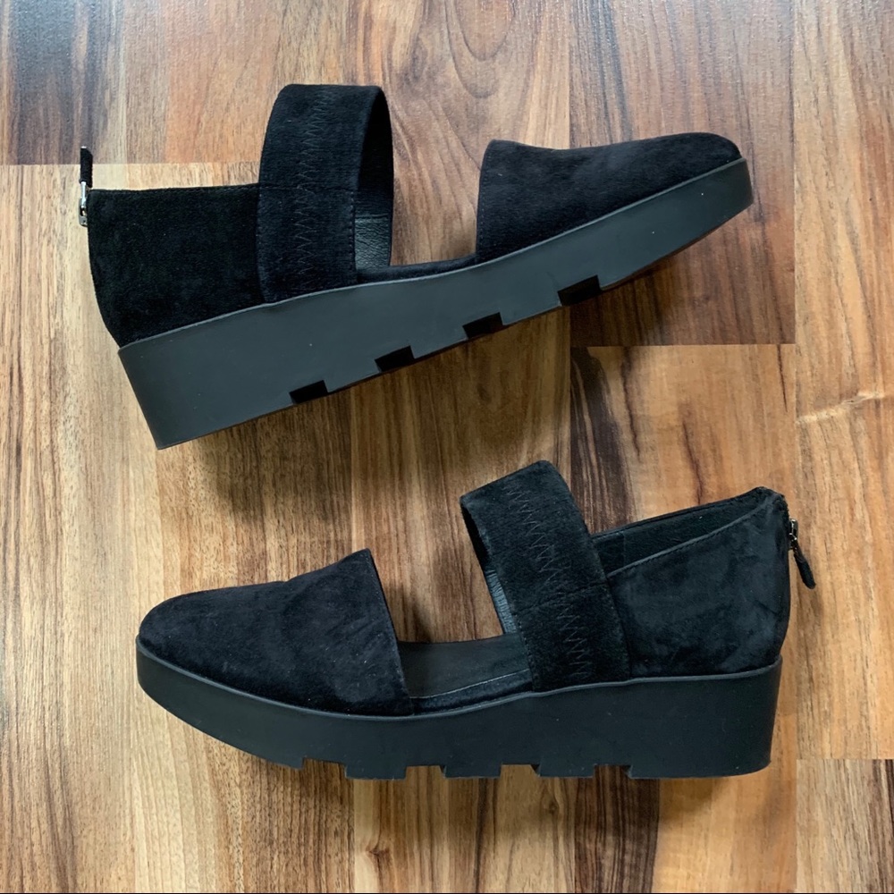 Eileen Fisher Suede Hall Platform Wedge Heels